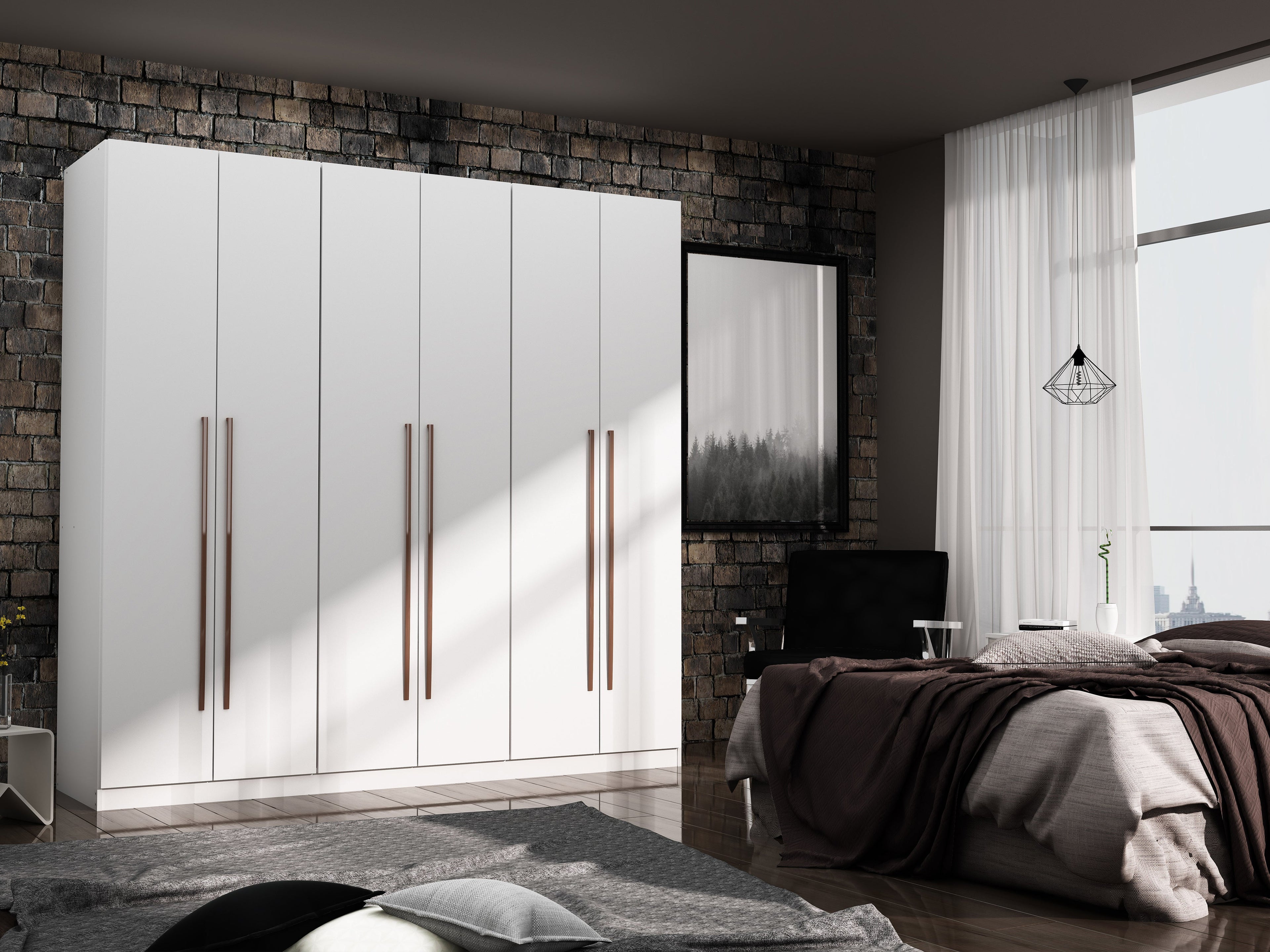 Torino Modern Freestanding Wardrobe - White