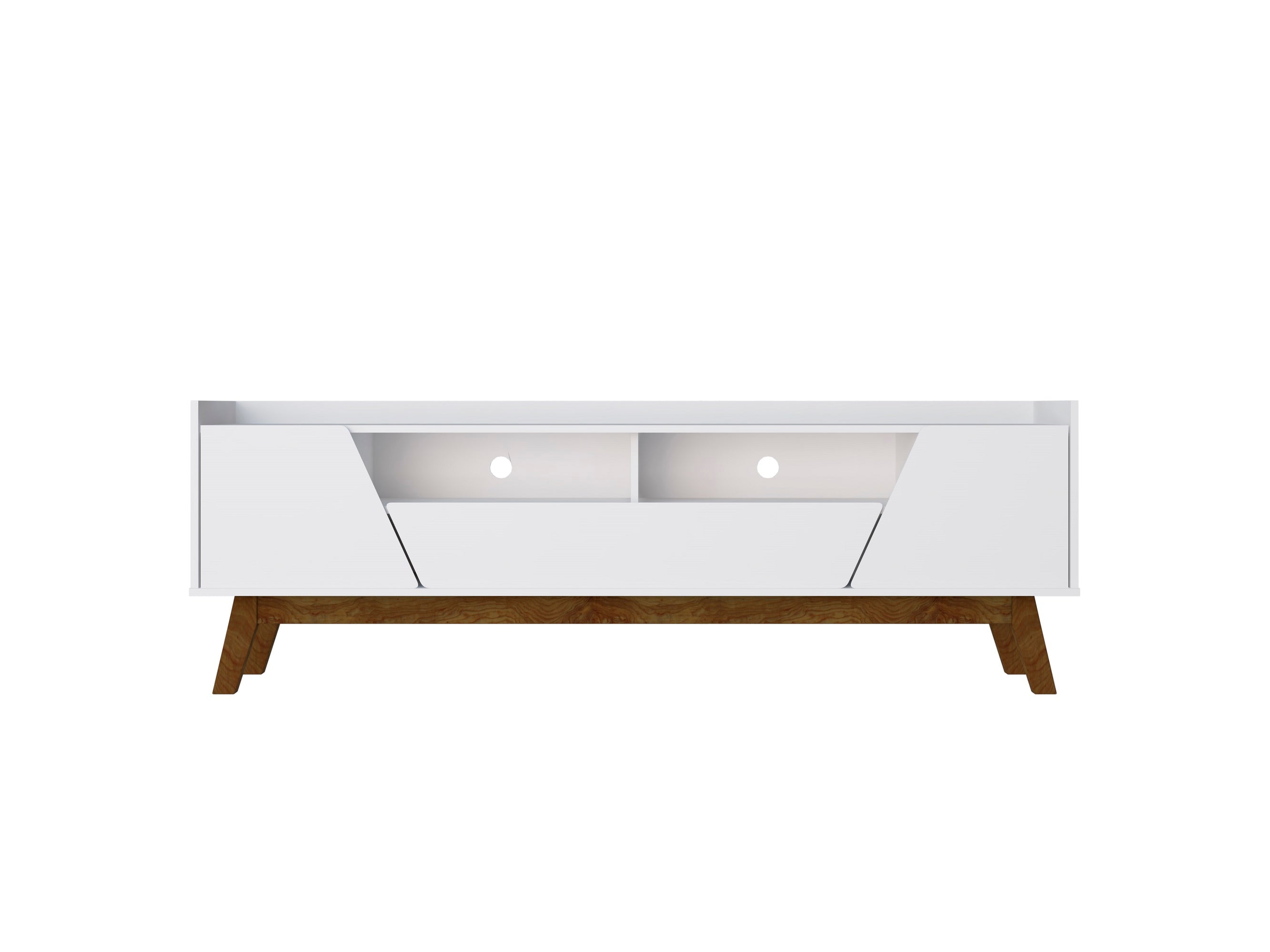 Malmo Modern 70.8" TV Stand with 2 Drawers - White/Brown