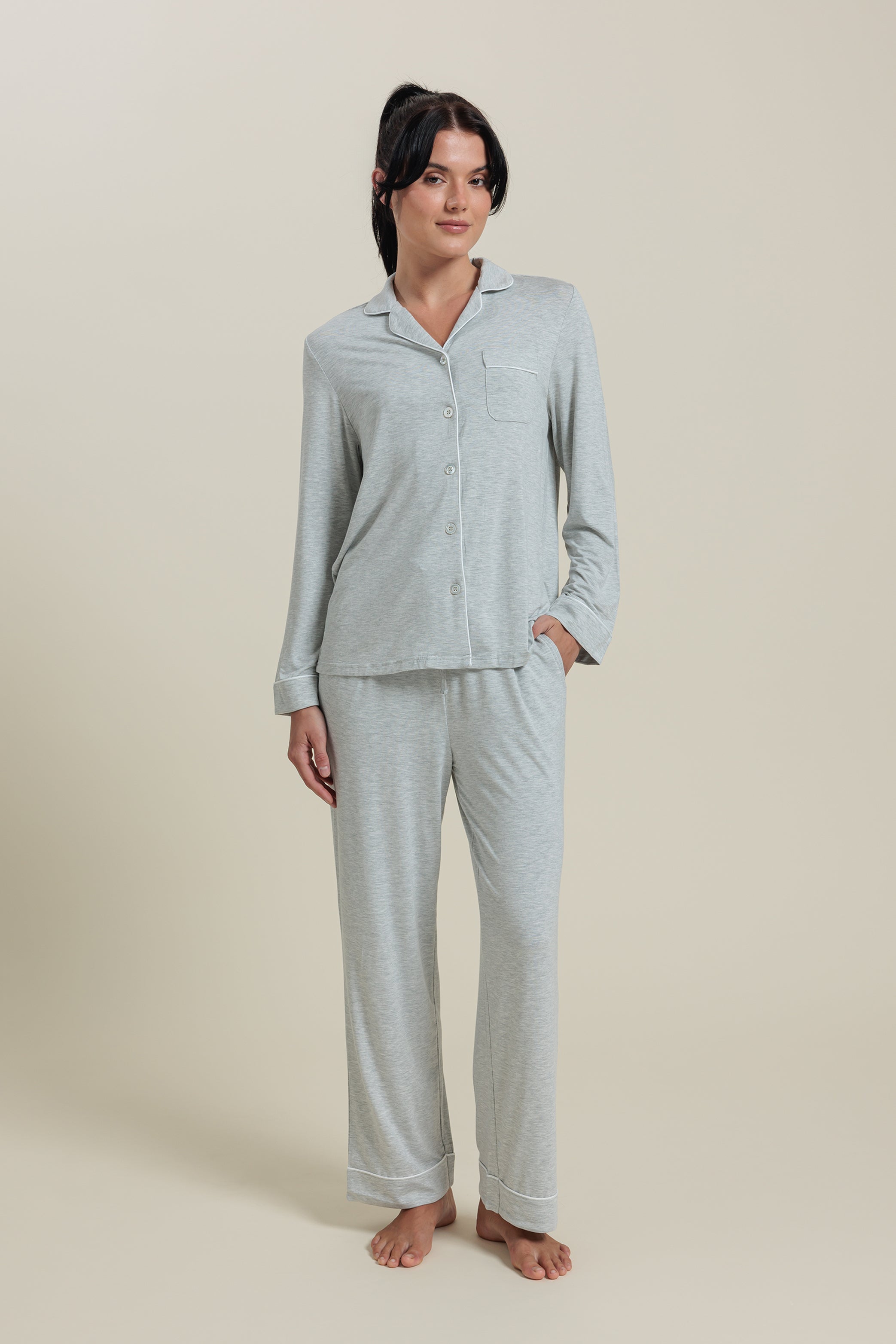 Bamboo Long Sleeve Pajama Top Shirt
