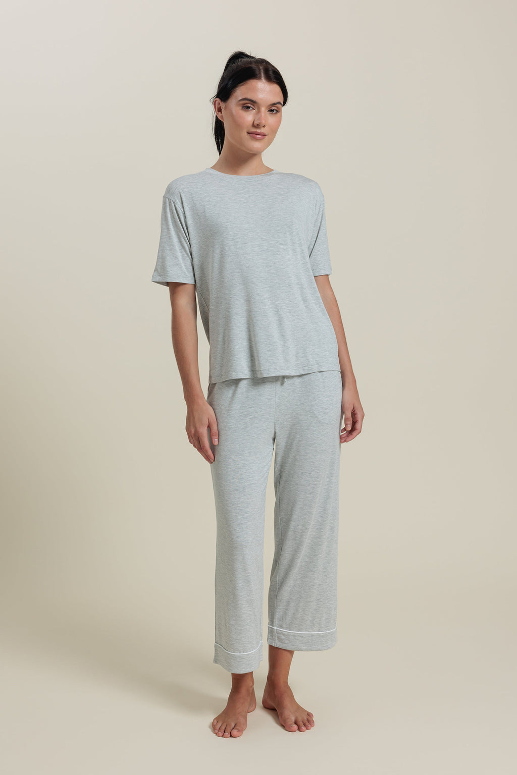 Sleepwear Set - Bamboo T-Shirt & Cropped Pants Set