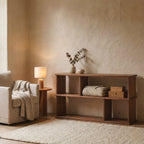 Horizontal bookshelf in walnut