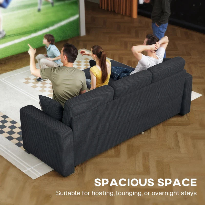 Sofá Seccional con Chaise y Almacenamiento Leo de 81"-Gris Oscuro