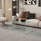 Sage Modern Glass Coffee Table with Safe Rounded Edges