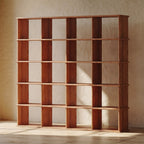 Cube bookshelf in red oak
