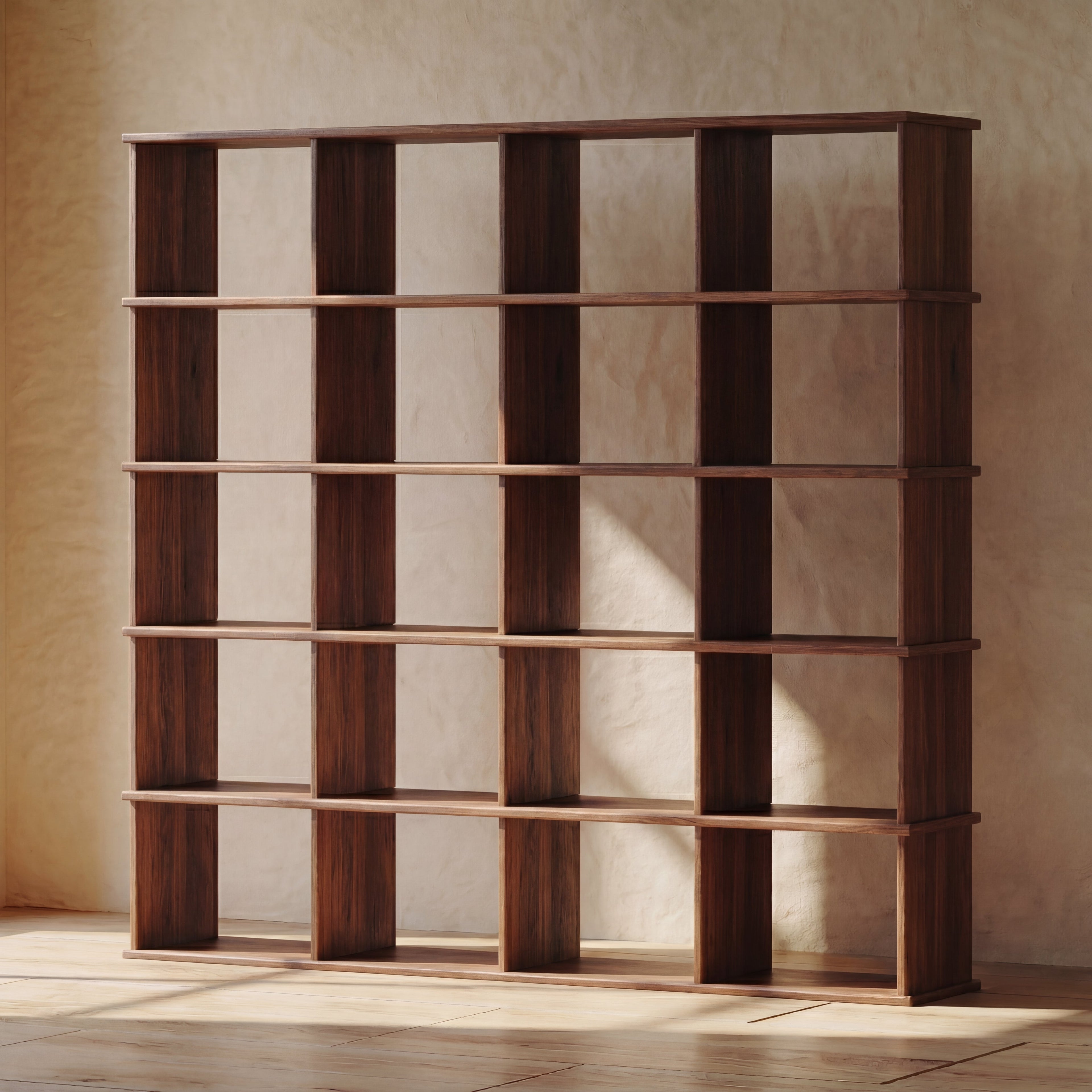 Cube bookshelf in walnut