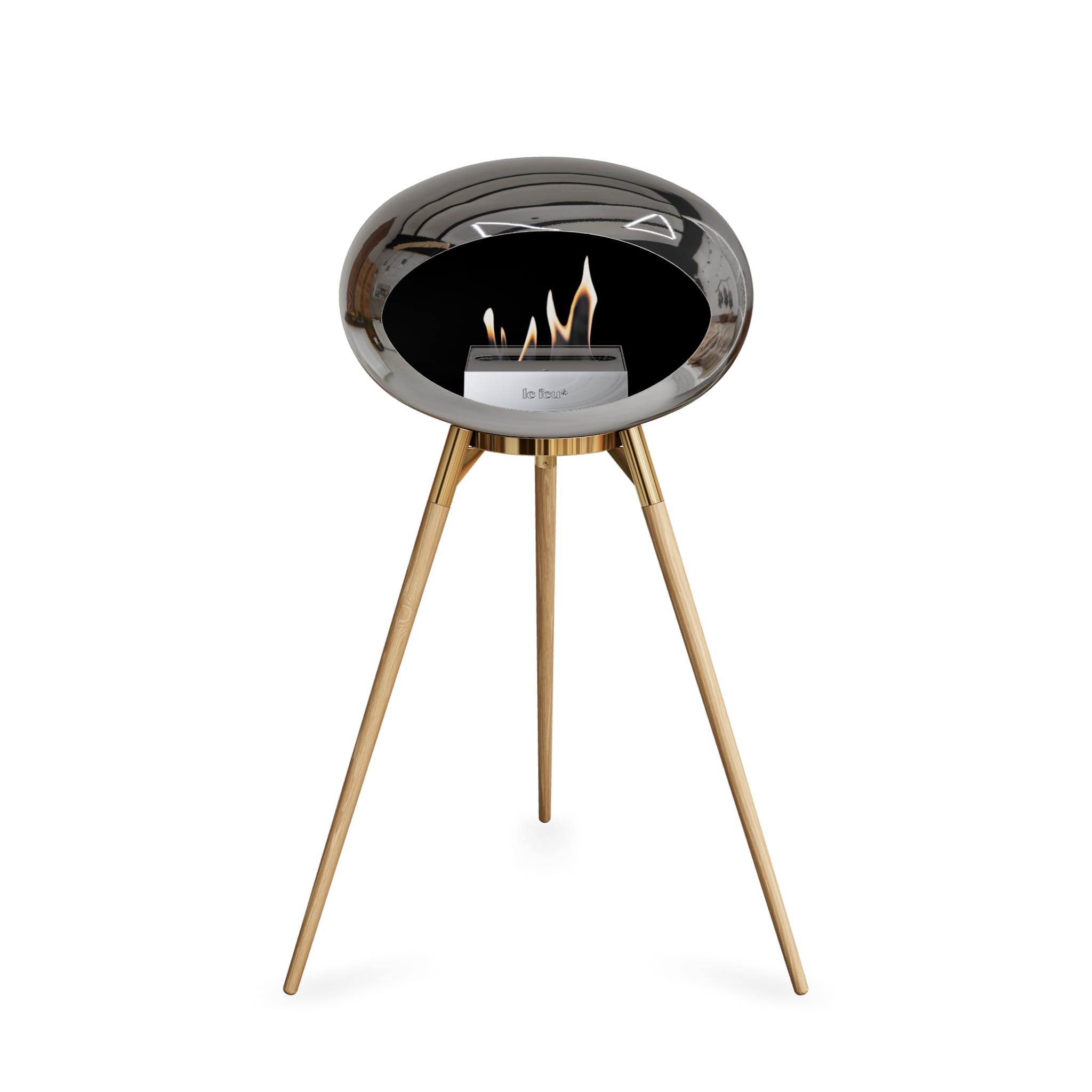 Le Feu Ground High Dome Chromed Silver