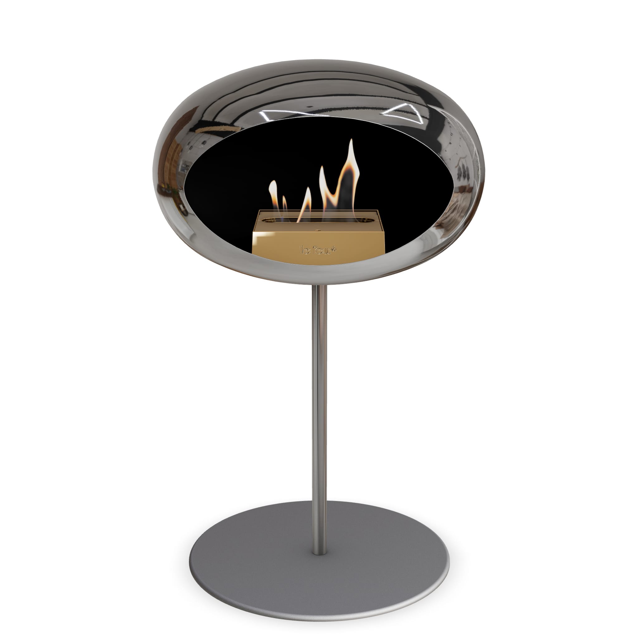 Le Feu Steel Low Dome chromé argent 