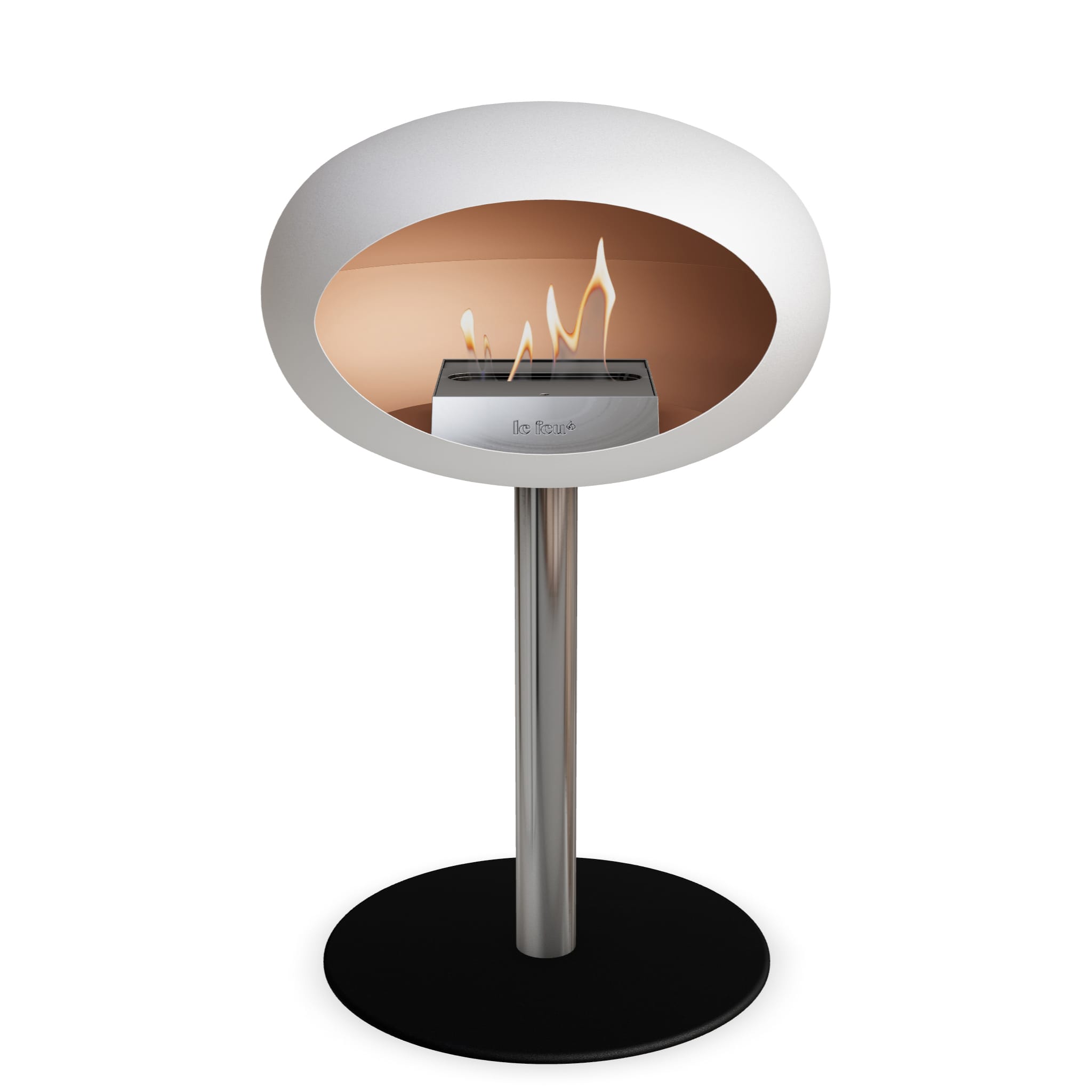 Le Feu Steel Low Dome Blanc 