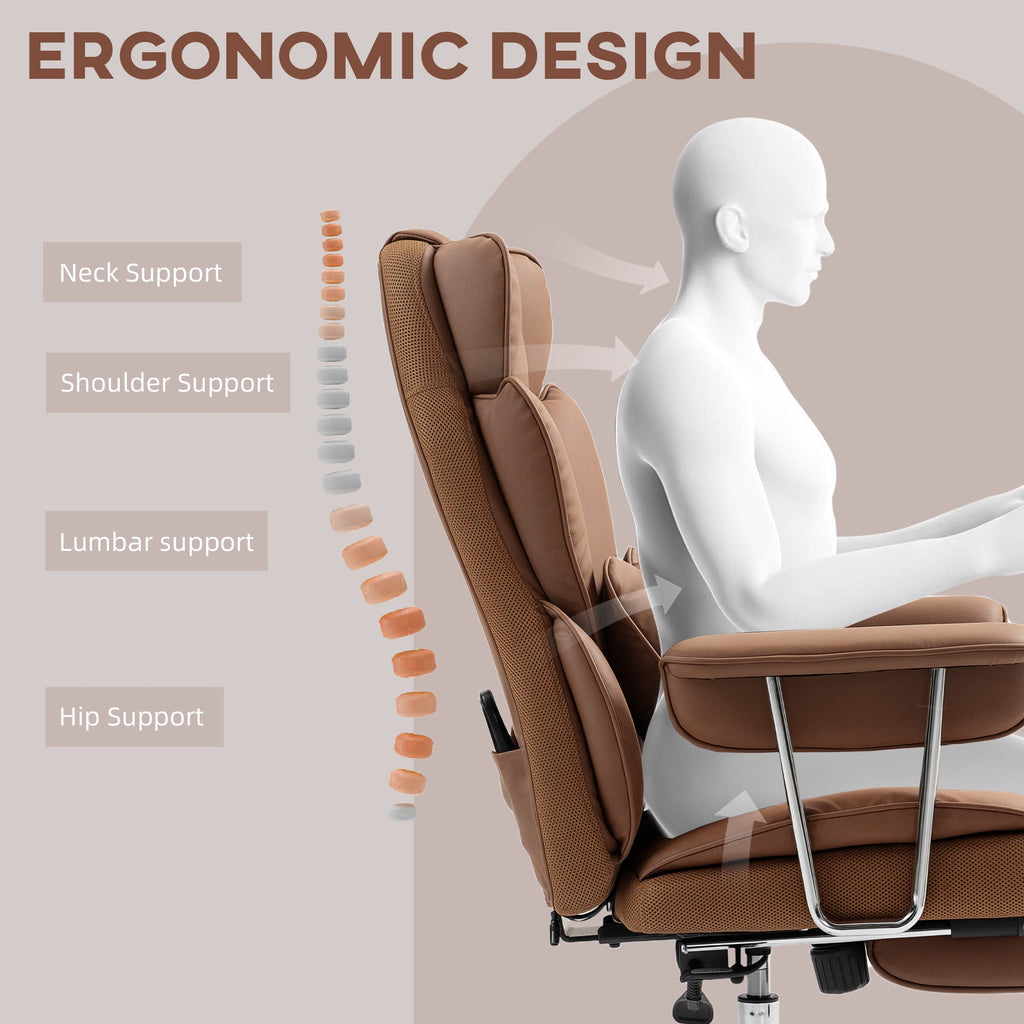 Matteo Executive Office Chair with 6 Points Massage-Brown