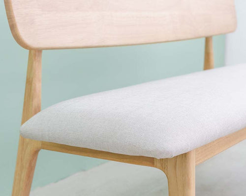 Banco de comedor Vline 601 de madera de caucho natural