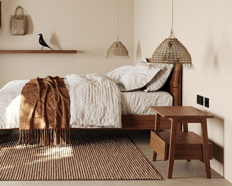 Vline 801 Modern Wood Bedside Table