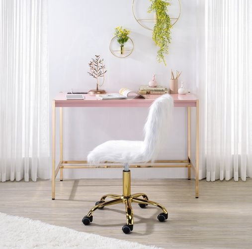 Lunar Elegant Multi-Purpose Desk w/USB Port - Pink/Gold