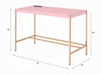 Lunar Elegant Multi-Purpose Desk w/USB Port - Pink/Gold