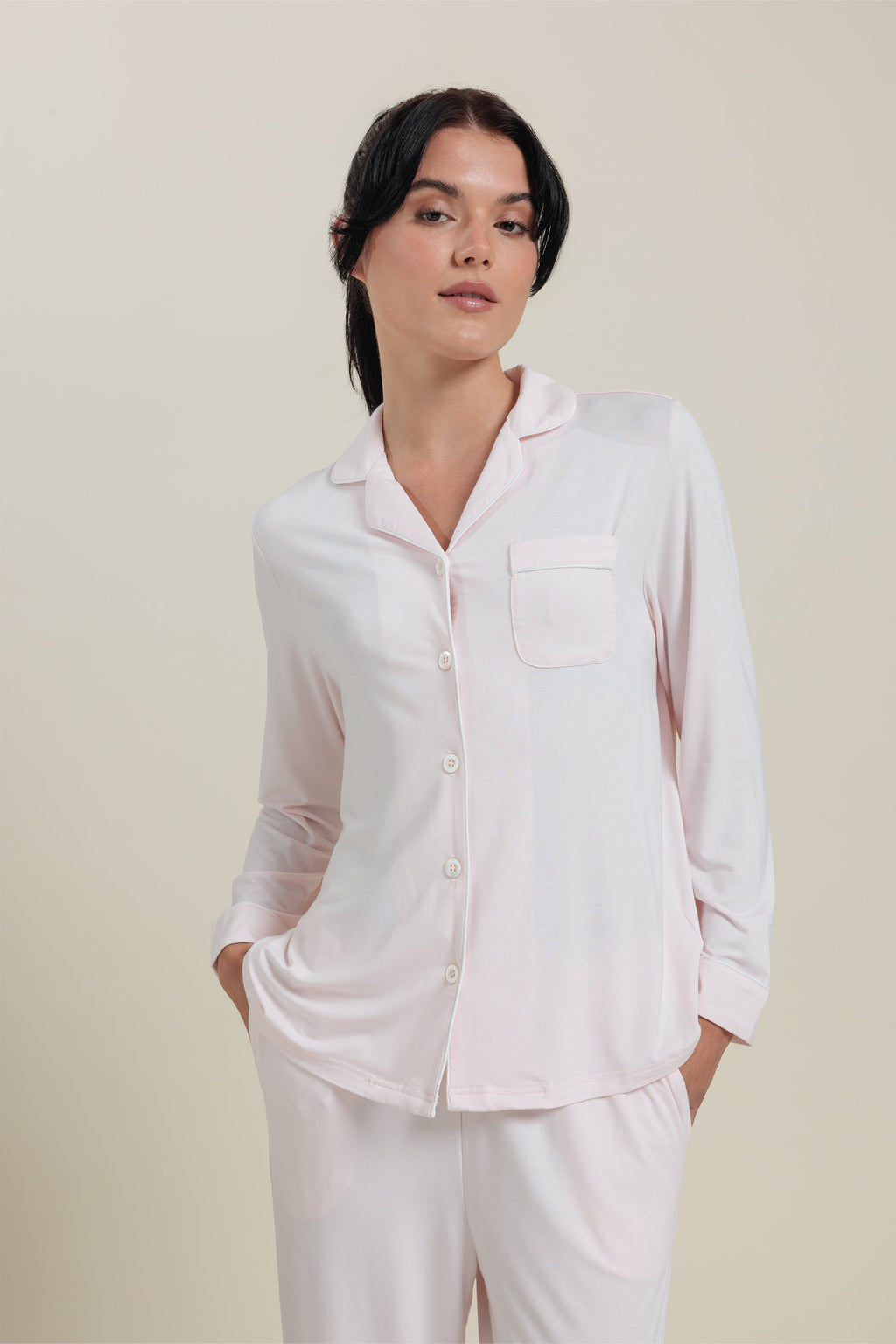 Sleepwear Set - Bamboo Button-Up Cropped Pajama Set