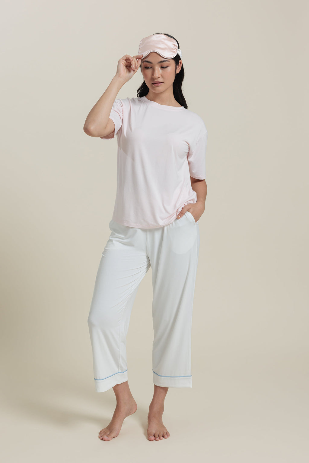 Sleepwear Set - Bamboo T-Shirt & Cropped Pants Set