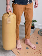 Round Yoga Bolster | Natural & Organic | Amber Gold