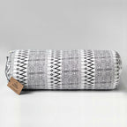 Round Yoga Bolster | Natural & Organic | Black & White Print