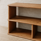 65 Inch Bookshelf TV Stand in Red Oak