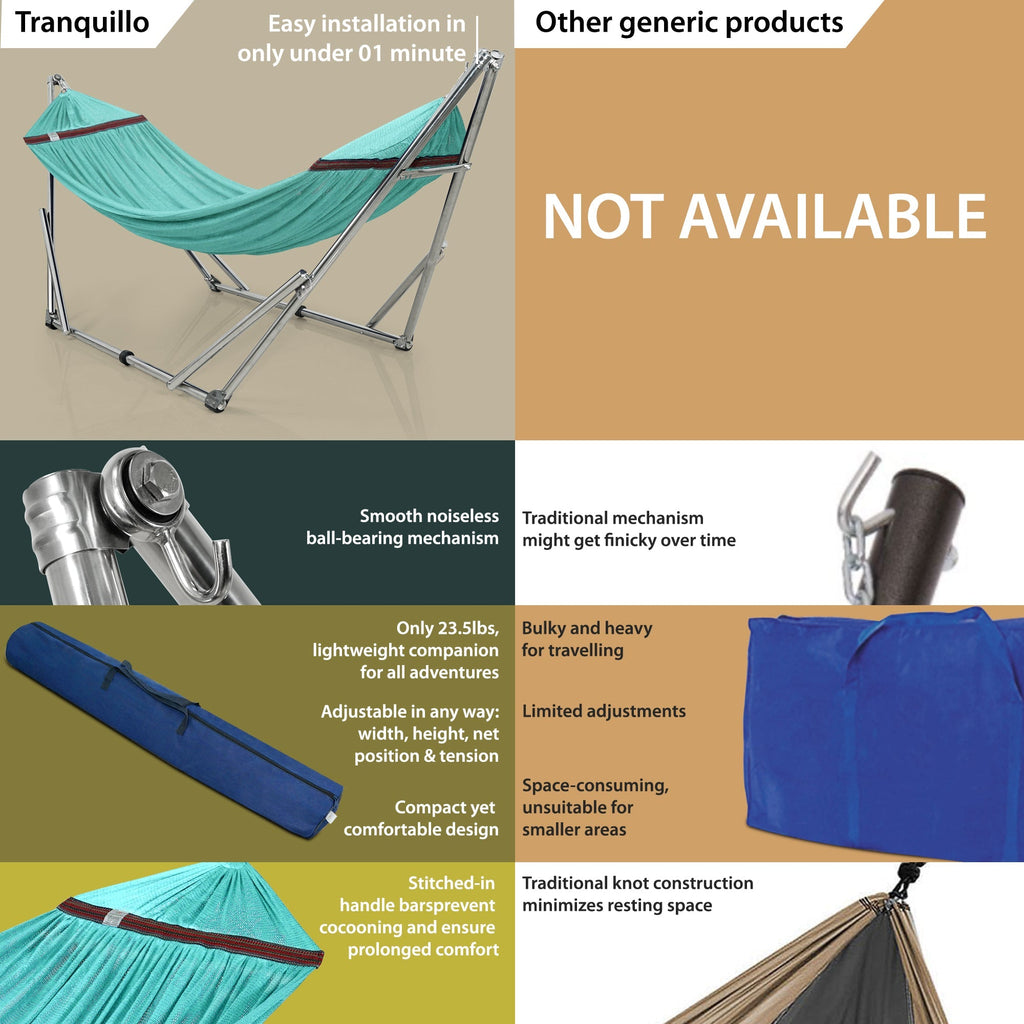 Tranquillo Original Stainless Steel Hammock Stand for Ultimate Relaxation