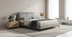 Cama King de cuero gris Melbourne