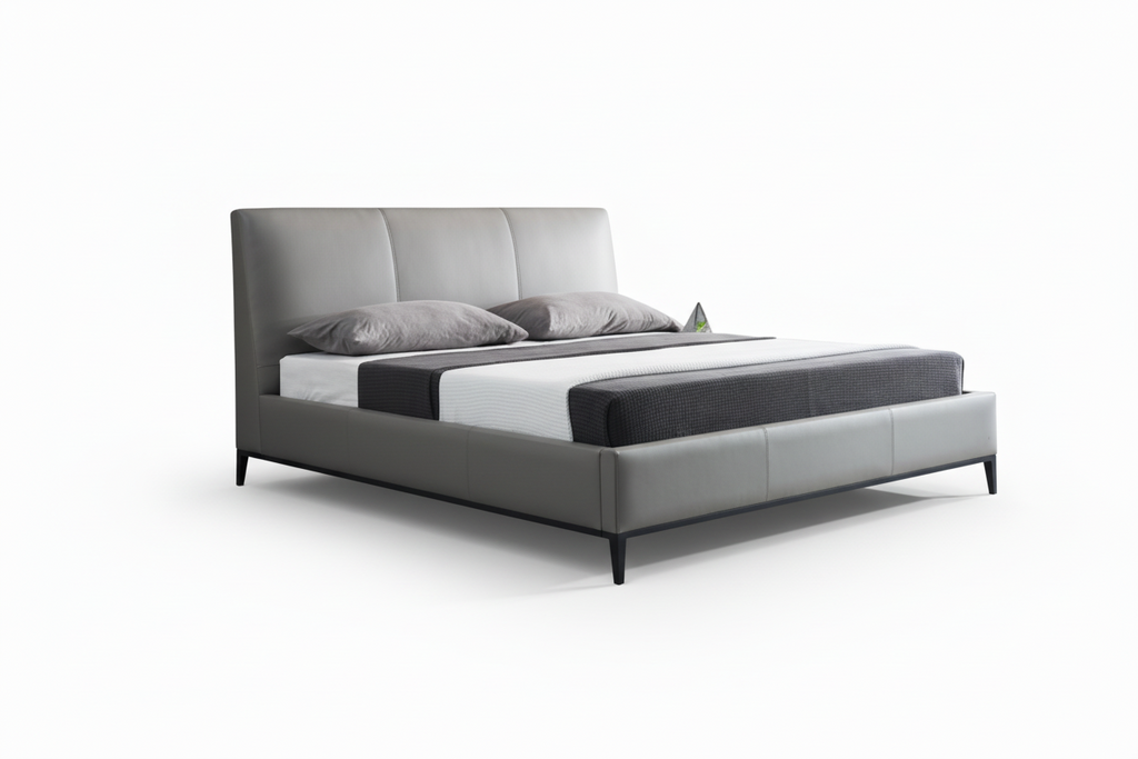 Cama King de cuero gris Melbourne