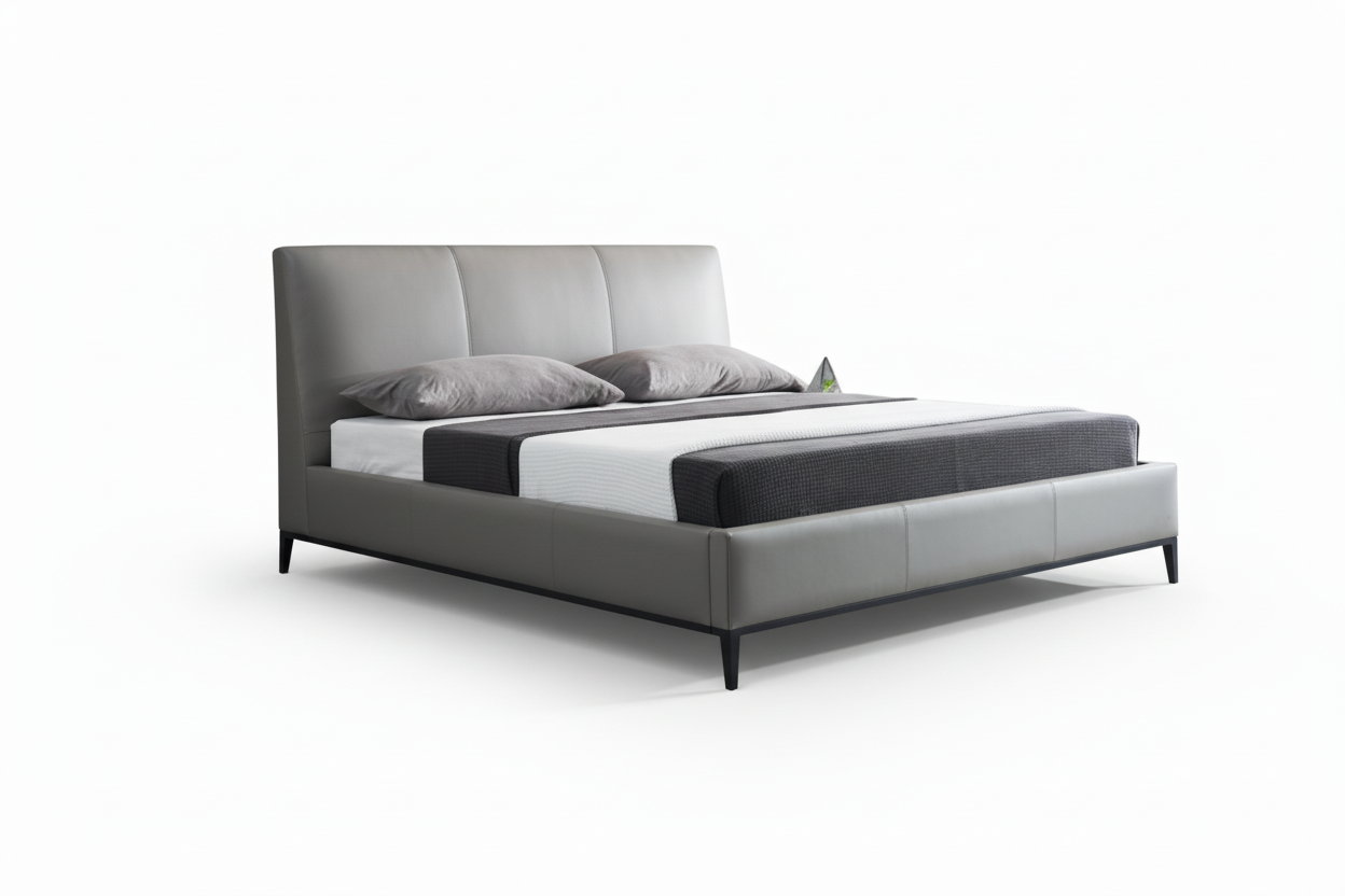 Cama King de cuero gris Melbourne