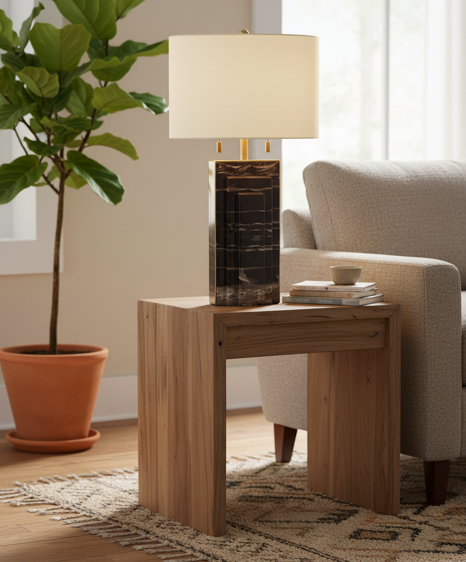 Grayson Marble and Iron Accent Lamp