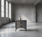 Brașov Two-Drawer Nightstand in Grey