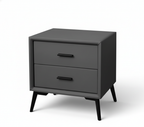 Brașov Two-Drawer Nightstand in Grey