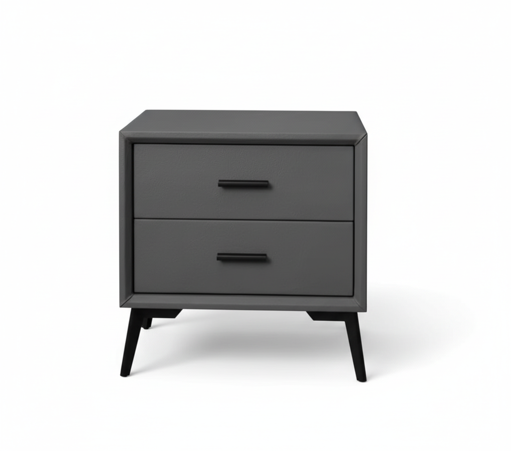 Brașov Two-Drawer Nightstand in Grey