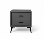 Brașov Two-Drawer Nightstand in Grey