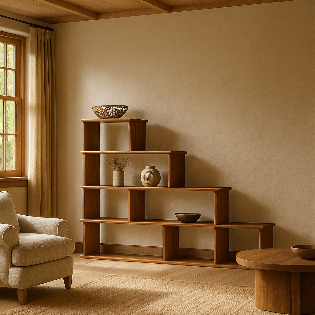 Step bookshelf in walnut