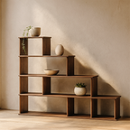 Step bookshelf in walnut