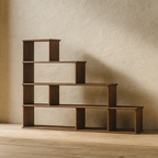 Step bookshelf in walnut