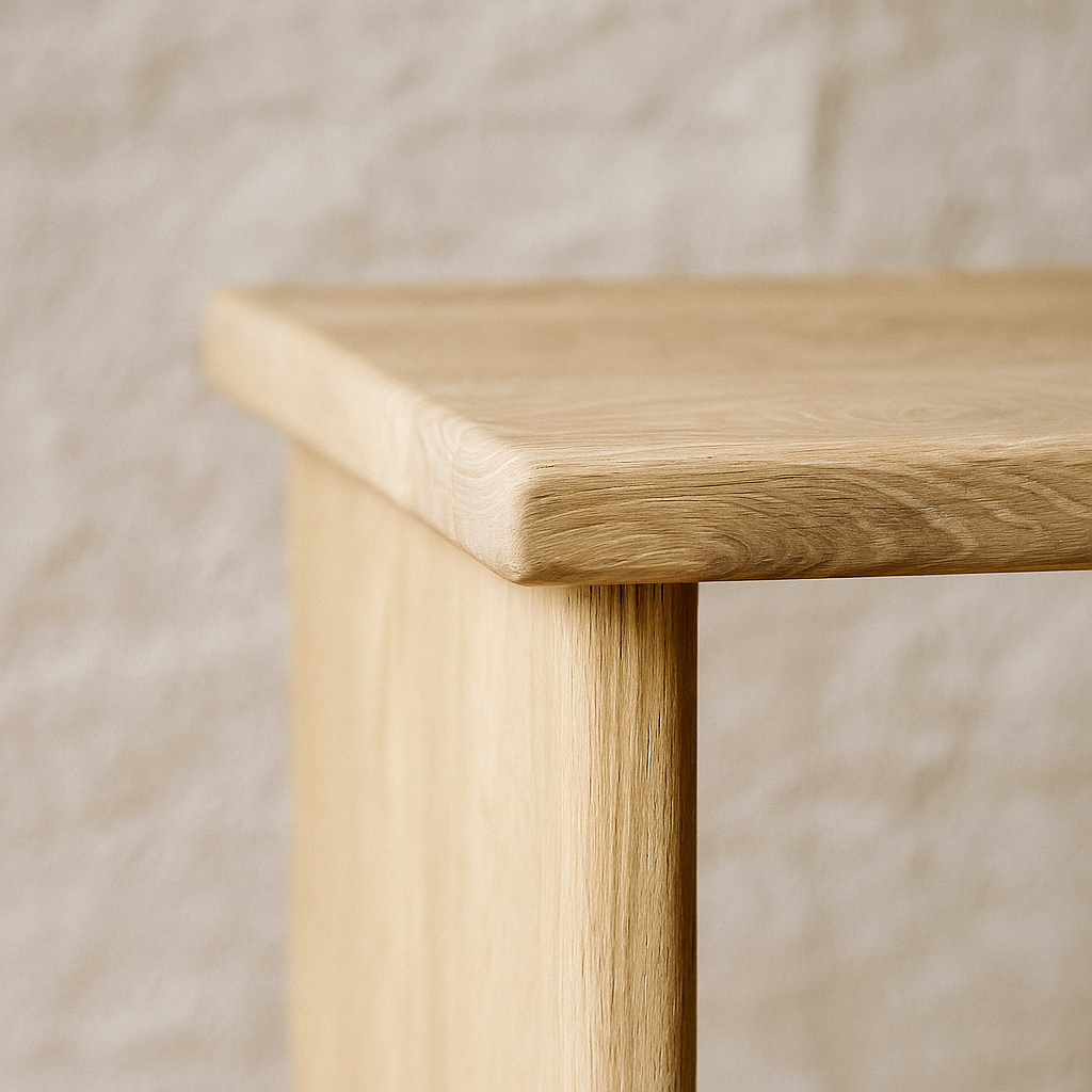 Step bookshelf in white oak