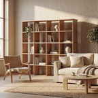 Cube bookshelf in white oak