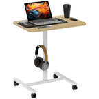 Eden Height Adjustable Standing Desk with Wheels and Headphone Hook-Natural
