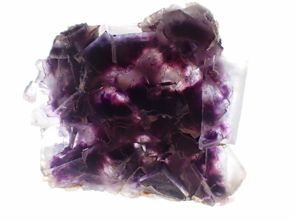 Yindu Fluorite with Deep Purple Zoning and UV Fluorescence – Yindu Mine, Inner Mongolia, China