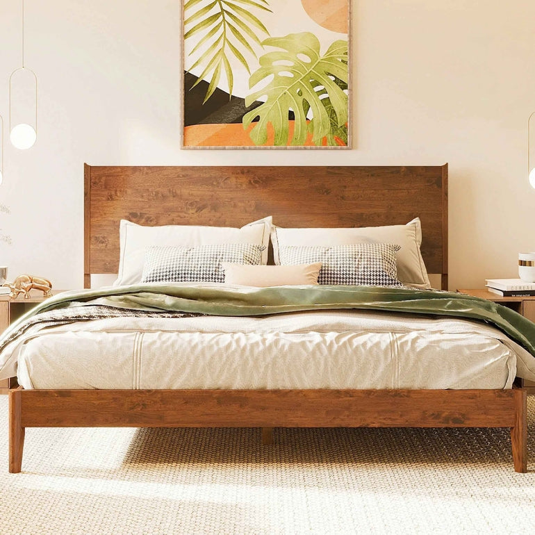 Acacia Haven Deluxe Wood Platform Bed Frame for Ultimate Comfort and Style