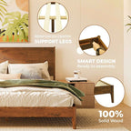 Acacia Haven Deluxe Wood Platform Bed Frame for Ultimate Comfort and Style