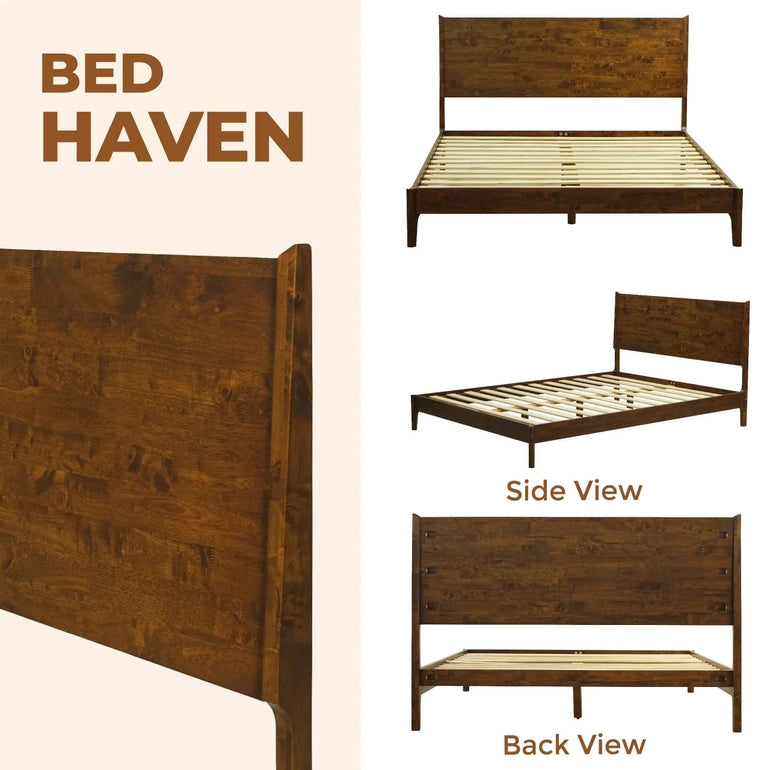 Acacia Haven Deluxe Wood Platform Bed Frame for Ultimate Comfort and Style