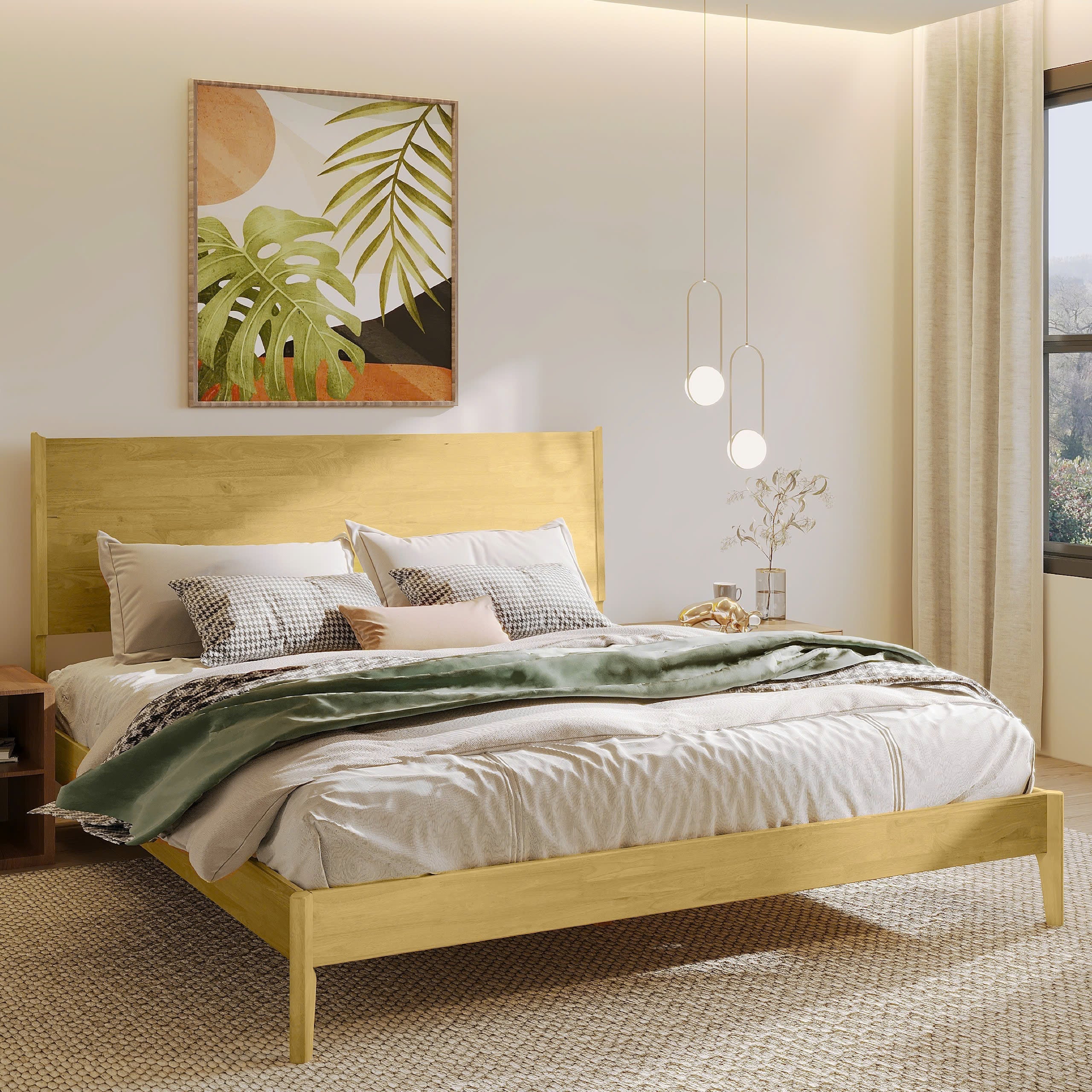 Acacia Haven Deluxe Wood Platform Bed Frame for Ultimate Comfort and Style