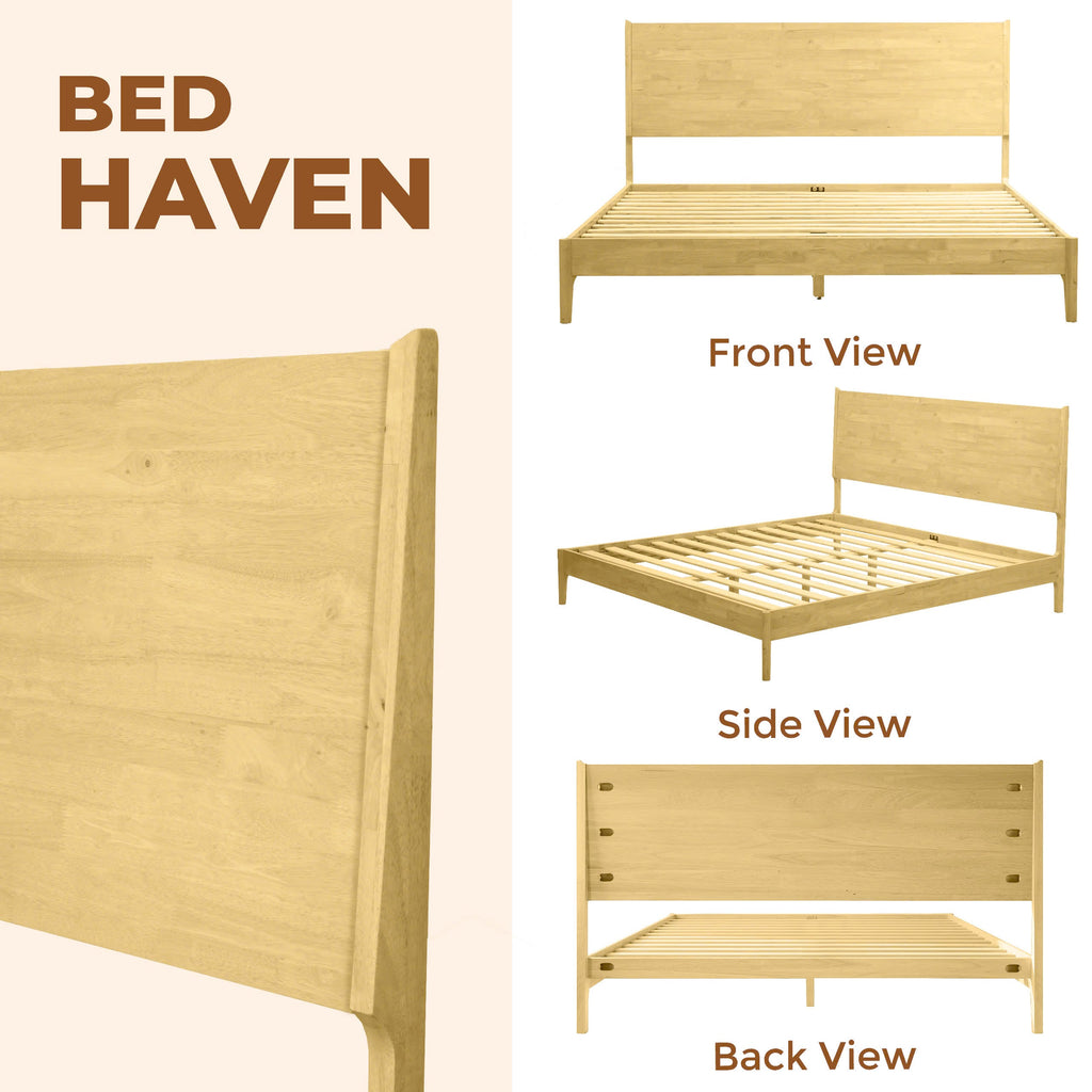Acacia Haven Deluxe Wood Platform Bed Frame for Ultimate Comfort and Style