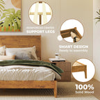 Acacia Haven Deluxe Wood Platform Bed Frame for Ultimate Comfort and Style