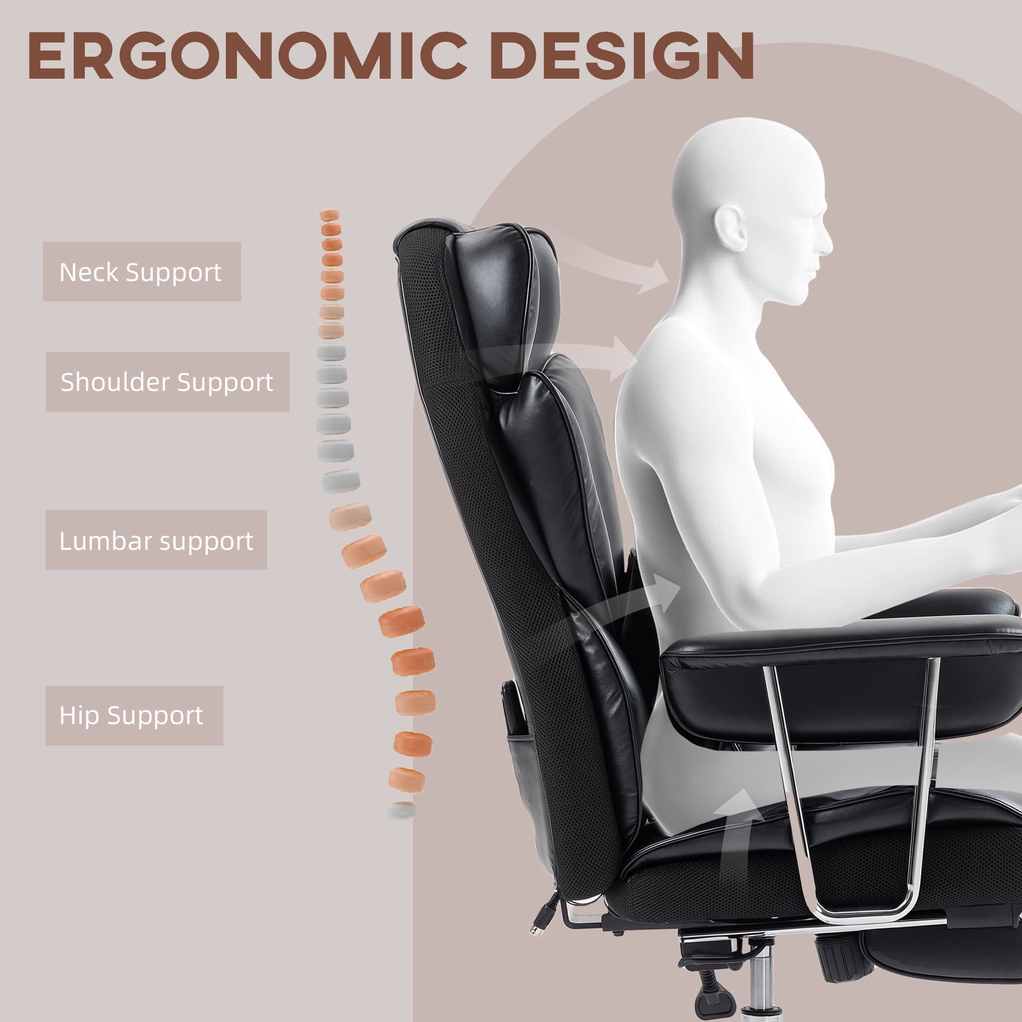 Matteo Executive Office Chair with 6 Points Massage-Black